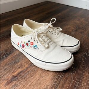 Vans Cream Floral Sneakers